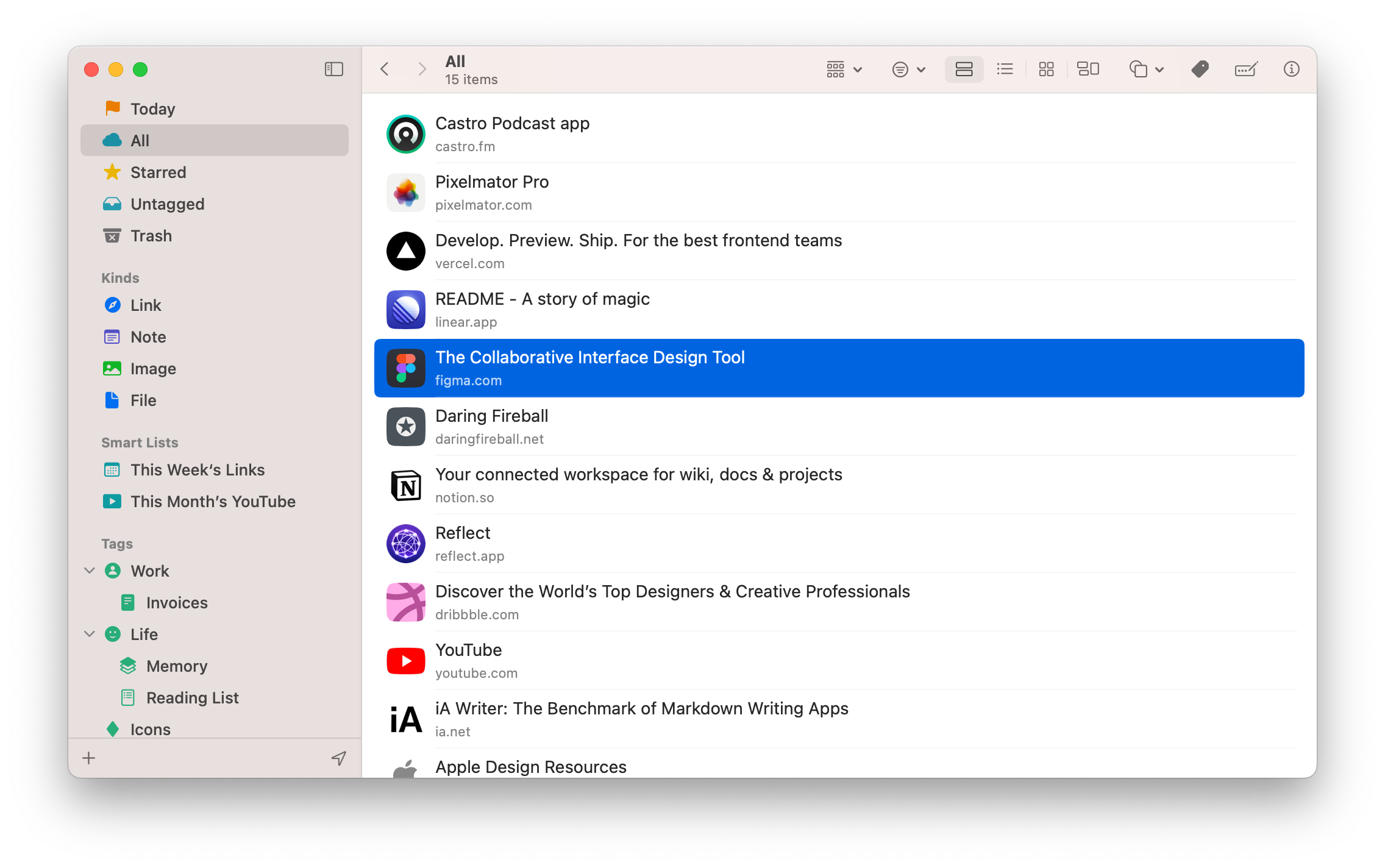 main-window-one-item-selected